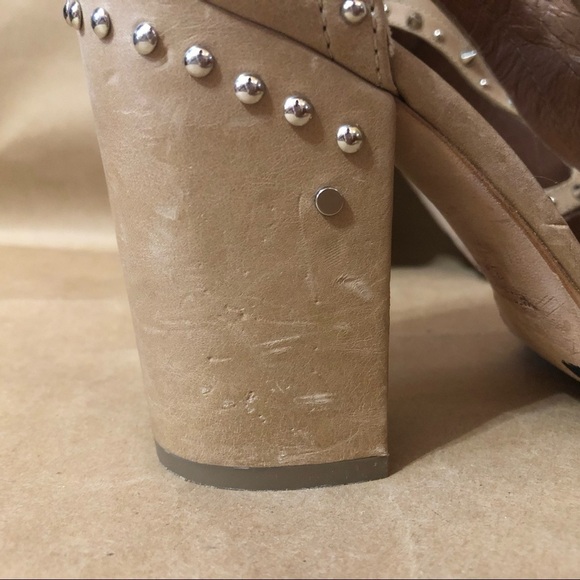 Laurence Dacade Deric Leather Studded Spike Quilted Cutout Block Heel Bootie 8.5 - Picture 12 of 16